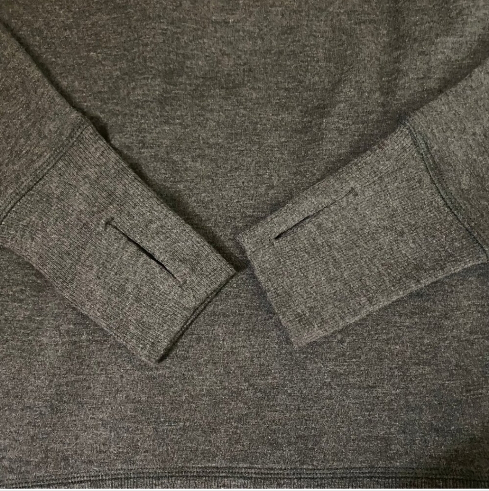 Athleta Soft Coaster Charcoal Gray Luxe V-Neck Sweatshirt. Size L - Picture 11 of 12